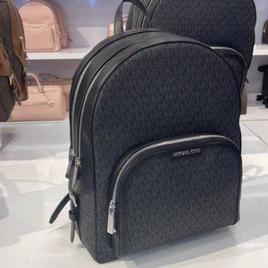 Michael Kors Jaycee Large Zip Pocket Backpack Black